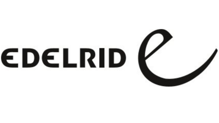Das Logo der EDELRID GmbH & Co. KG in schwarzer Schrift vor weißem Hintergrund.